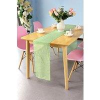 Neel Blue Hessian Table Runner, 29cm x 275cm Jute Fabric Dining Tableware in Light Green | Size: 29 cm x 275 cm