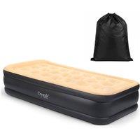Crystals Single Inflatable Air Bed Mattress Raised Airbed with Electric Pump in Beige