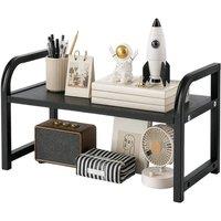 Kelvenix Black 21.5x19.5x40cm Kitchen Shelf Organiser 2 Tier | Size: 0.6m2