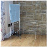 EONLION 2 FOLD TIER CLOTHES HORSE DRIER INDOOR in White | Size: 100 cm
