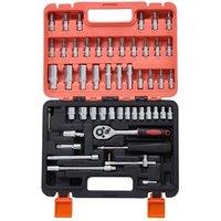 FLAVORA 53-Piece Home & Car Repair Tool Set in Black