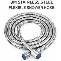 NESTLUNE 3M Shower Hose Stainless Steel Flexible Anti Kink in Silver