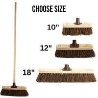 NESTLUNE 18 Outdoor Broom with Handle Garden Sweeping in Brown | Size: 100 cm x 100 cm