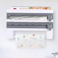 EONLION Kitchen Paper Towel Roll Holder Rack Wall Mounted in White | Size: 100 cm