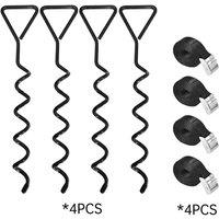 Kelvenix Trampoline Anchor Set Spiral ScrewIn Ground Pegs in Black | Size: 100g
