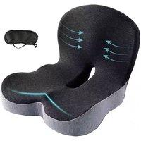 Ventryn Memory Foam Seat Cushion Back Support Office Car Pain Relief in Black