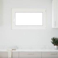 Berkfield Home Basement Window RISOR 100x70 cm Tilt&Turn DIN Right White