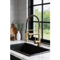 ExtraStar Stainless Steel Kitchen Faucet with Pull-Down Sprayer & Pot Filler in Gold