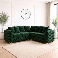 Stratus Interiors Ashley Chesterfield Scatter Back Upholstered Velvet Sofa - 2 Seater in Dark Green