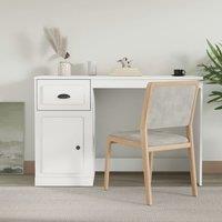 Berkfield Home Desk with Drawer White 115x50x75 cm Engineered Wood | Size: 115 x 50 x 75 cm