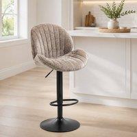 STILVORA Set of 2 Taupe Bar Stools with Swivel Seat
