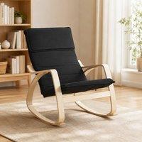 STILVORA Rocking Chair with Headrest Black