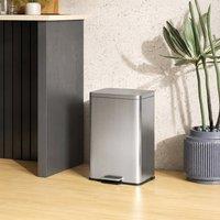 STILVORA 20L Stainless Steel Pedal Bin with Soft-Close Lid in Silver