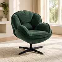 STILVORA Wingback Armchair with Swivel & Steel Frame in Green