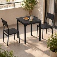 STILVORA Dining Table Set for 2 with Metal Legs in Black