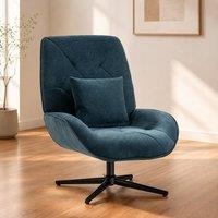 STILVORA Swivel Armchair with Lumbar Pillow, Dark Green Chenille