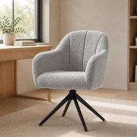 STILVORA Grey Armchair with 360 Swivel Seat