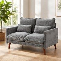 STILVORA 2 Seater Sofa with Velvet-Feel Fabric in Grey