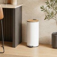 STILVORA Pedal Kitchen Bin 30L with Removable Liner in White