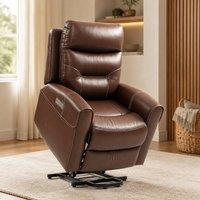 STILVORA Brown Recliner Armchair with USB-A & USB-C Ports