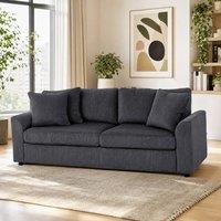 STILVORA 3 Seater Sofa with Pocket Springs in Grey Corduroy
