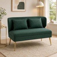 STILVORA 2 Seater Sofa with Wing Back & Metal Legs in Green