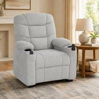 STILVORA Grey Recliner Armchair with Massage, Heat & USB