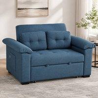 STILVORA 2 Seater Sofa Bed with Adjustable Backrest in Blue