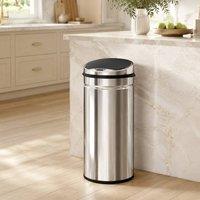 STILVORA 42 L Sensor Rubbish Bin with Stainless Steel Body in Silver