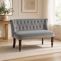 STILVORA 2 Seater Sofa with Wingback & Wooden Frame in Grey