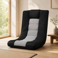 STILVORA Floor Chair with Adjustable Backrest & Swivel Base in Black