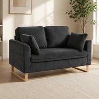 STILVORA 2 Seater Sofa with Pocket Springs & Metal Legs in Grey