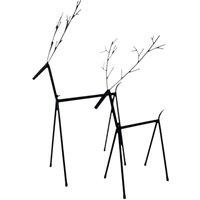 Four Candle Set of 2 Black Metal Reindeer Christmas Decorations