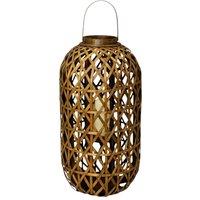 Four Candle Large Oval Bamboo Decorative Lantern - 65cm in Brown