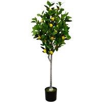 Four Candle Artificial Lemon Tree Medium 120cm Potted Faux Plant in Green