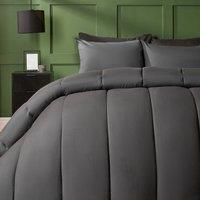 OHS Soft Coverless 10.5 TOG Duvet Set Pillowcase Quilted Cover in Charcoal | Size: Super King