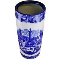 Four Candle Blue & White Townscape Decorative Umbrella Stand