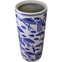 Four Candle Vintage Blue & White Umbrella Decorative Stand