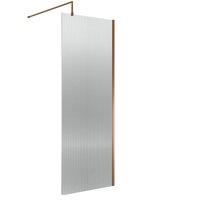 Balterley Fluted Wetroom Screen, Brushed Bronze, 800mm in Brown