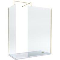 Balterley Walk-In Wetroom Bundle, Brushed Brass, 1700x700mm in Metallics