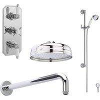 Balterley Traditional Triple Thermostatic Shower Kit Chrome in Silver