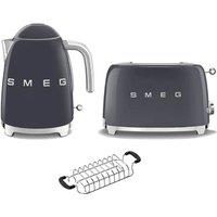 Smeg KLF03, TSF01, TSBW01 Kettle, Toaster & Bun Warmer Set in Grey