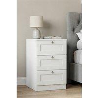 Home Discount Vida Designs Altino 3 Drawer Bedside Cabinet Chest of Drawers Bedroom in White