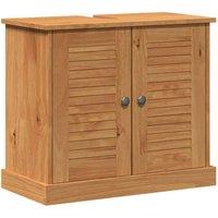 Berkfield Home Bathroom Vanity Units with Shelf with Storage with Door Honey bro in Brown