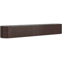 Berkfield Home Garden Raised Bed Powder-coated Steel 440x80x68 cm Brown | Size: 440 x 80 x 68 cm