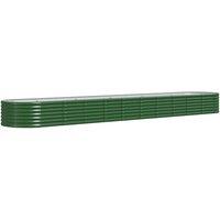 Berkfield Home Garden Raised Bed Powder-coated Steel 440x80x36 cm Green | Size: 440 x 80 x 36 cm