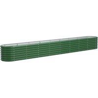 Berkfield Home Garden Raised Bed Powder-coated Steel 332x40x36 cm Green | Size: 332 x 40 x 36 cm
