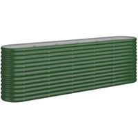 Berkfield Home Garden Raised Bed Powder-coated Steel 224x40x68 cm Green | Size: 224 x 40 x 68 cm
