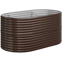 Berkfield Home Garden Raised Bed Powder-coated Steel 152x80x68 cm Brown | Size: 152 x 80 x 68 cm