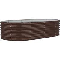 Berkfield Home Garden Raised Bed Powder-coated Steel 152x80x36 cm Brown | Size: 152 x 80 x 36 cm